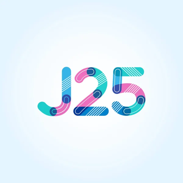 Logotipo de letra y dígito J25 — Vector de stock