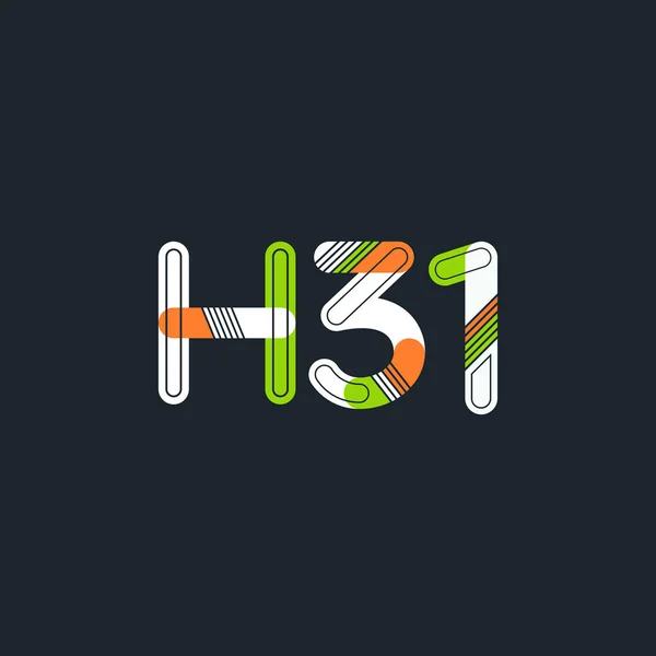 Písmeno a číslice logo H31 — Stockový vektor