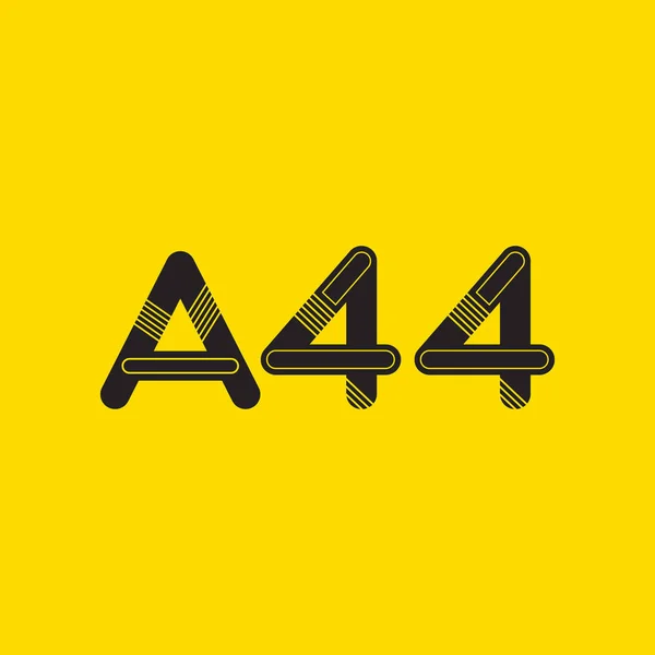 문자와 숫자 로고 A44 — 스톡 벡터