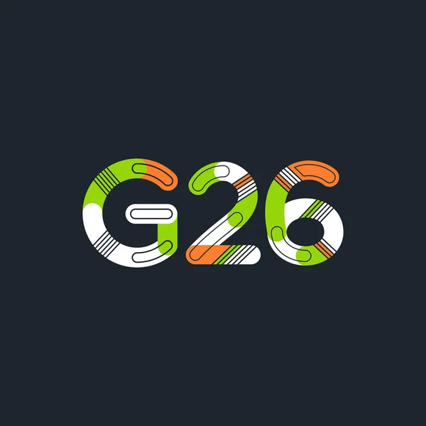 Bokstav och siffra G26 — Stock vektor