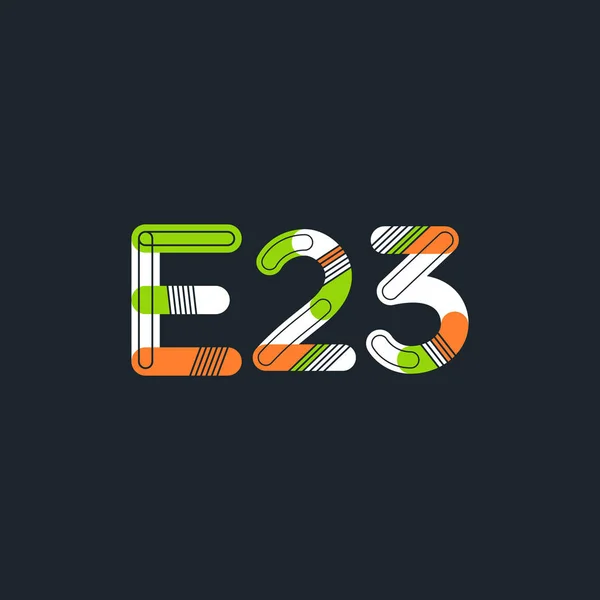 Letra e dígito E23 — Vetor de Stock