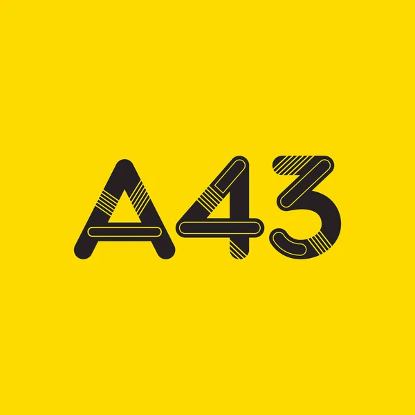 문자와 숫자 로고 A43 — 스톡 벡터