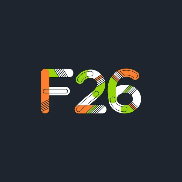 Logo lettre et chiffre F26 — Image vectorielle