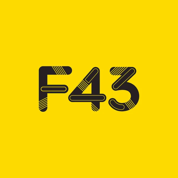 Letter en cijfer F43 — Stockvector