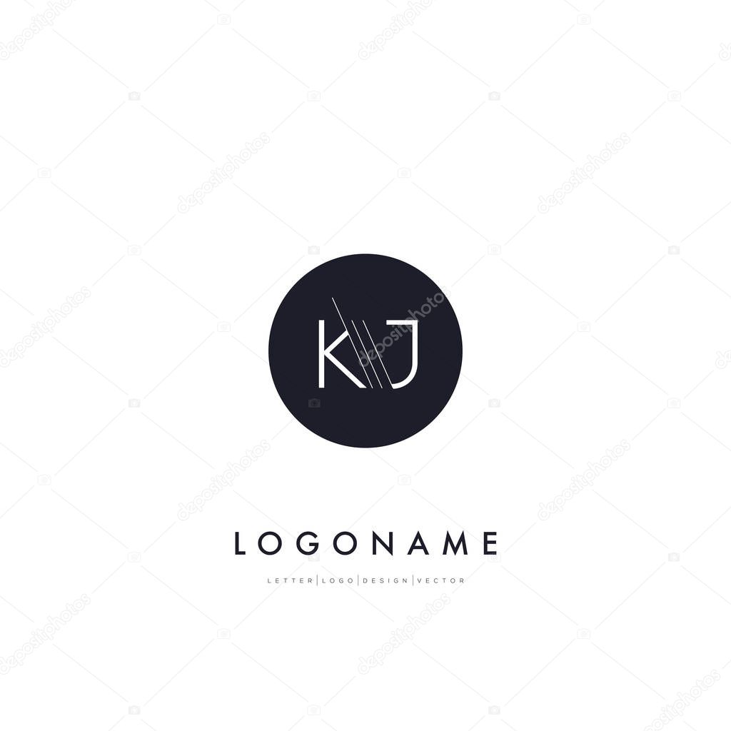 KJ letters company Logo ,vector illustration