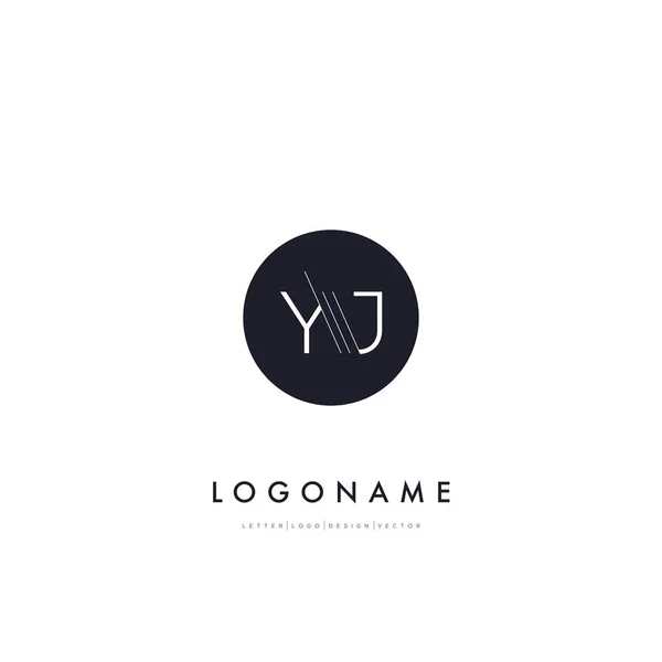 YJ ligne coupe lettres logo — Image vectorielle