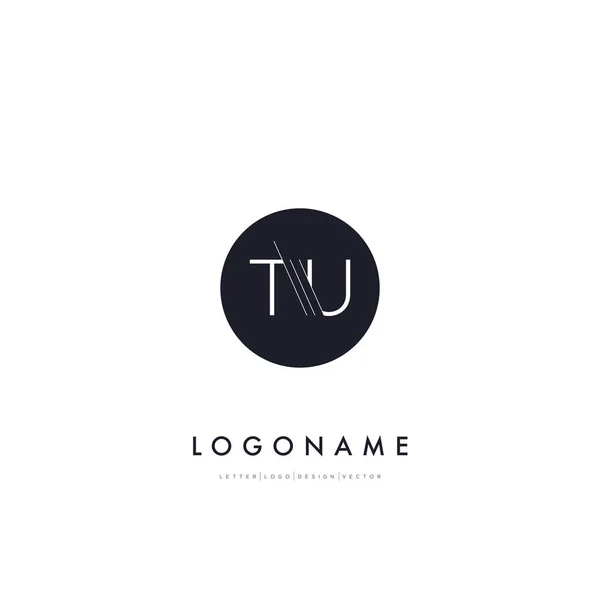 Γραμμή κομμένα γράμματα λογότυπο Tu — Διανυσματικό Αρχείο