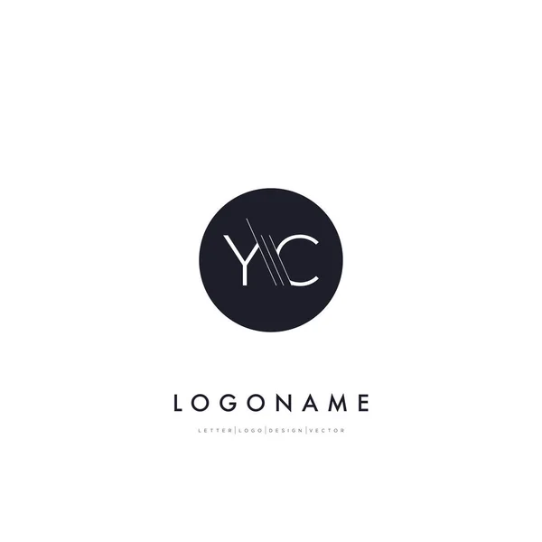 YC γραμμή κομμένα γράμματα λογότυπο — Διανυσματικό Αρχείο