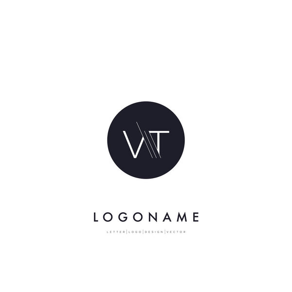 line cut letters logo VT