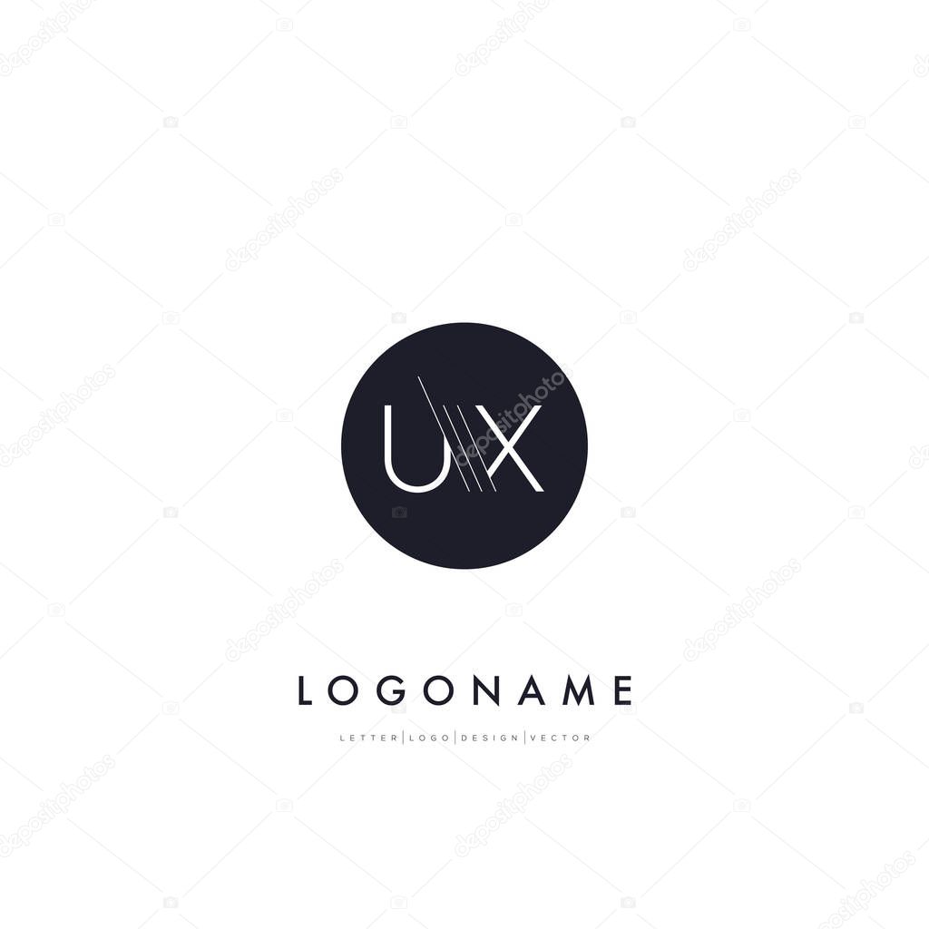 line cut letters logo UX