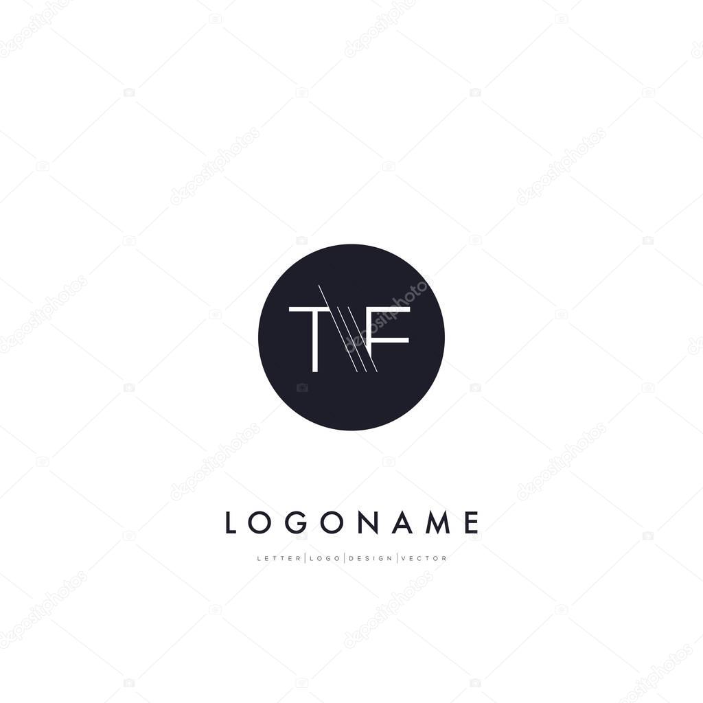 Line cut letters logo TF contemporary company logo,  vector illustration, corporate identity.