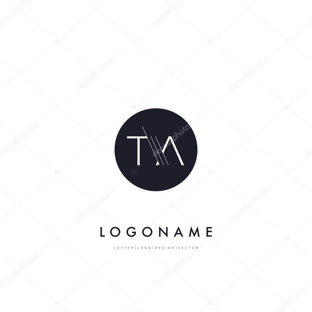line cut letters logo TA