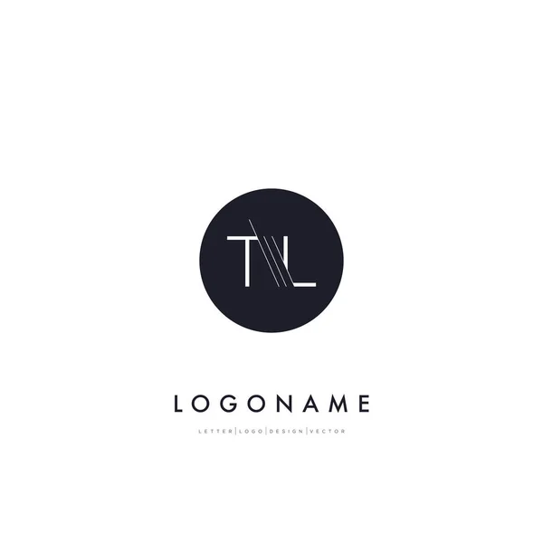 Linjen skär bokstäver logotyp Tl — Stock vektor