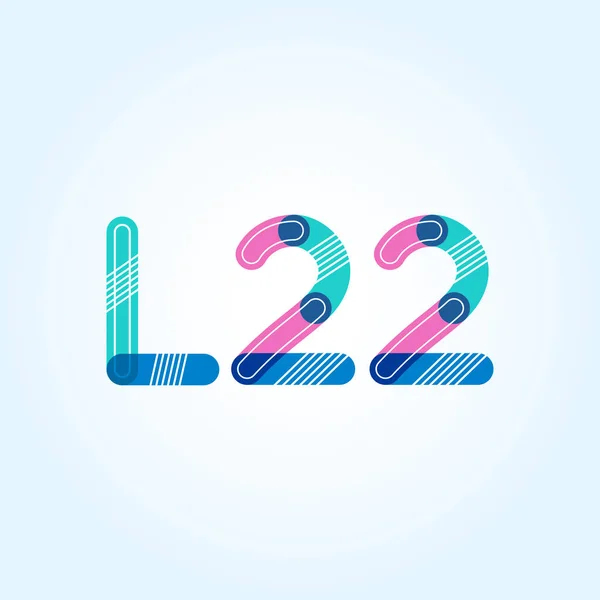 Logo lettre et chiffre L22 — Image vectorielle