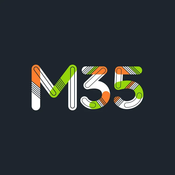 Logotipo de letra y dígito M35 — Vector de stock