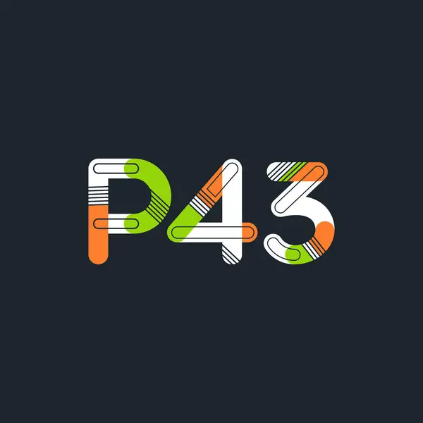 Logotipo da letra e do dígito P43 —  Vetores de Stock