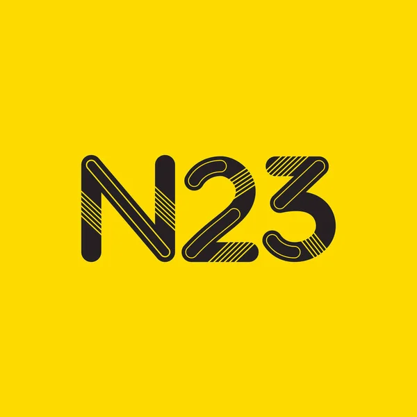 Buchstabe und Ziffer logo n23 — Stockvektor