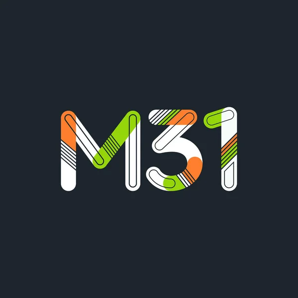 Logotipo de letra y dígito M31 — Vector de stock