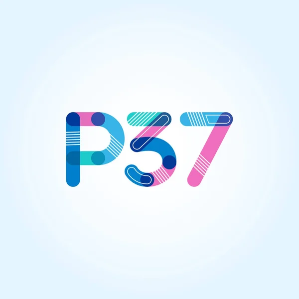 Logotipo de letra y dígito P37 — Vector de stock