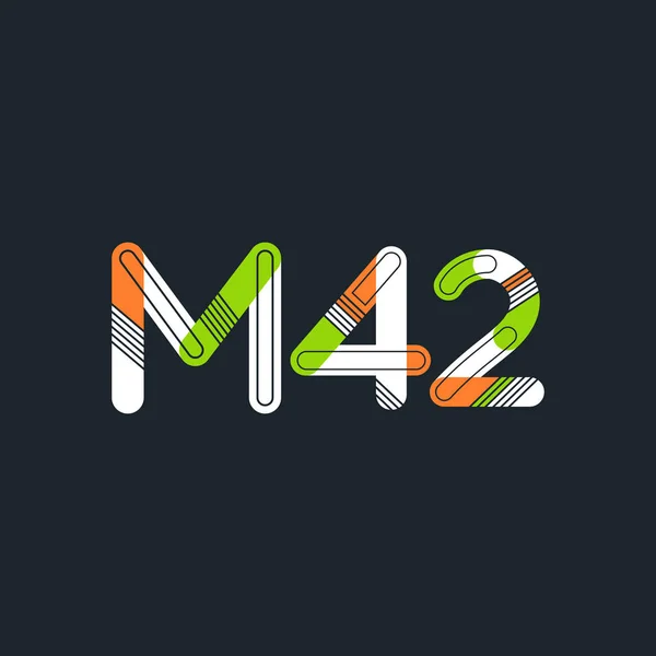 Logotipo de letra y dígito M42 — Vector de stock