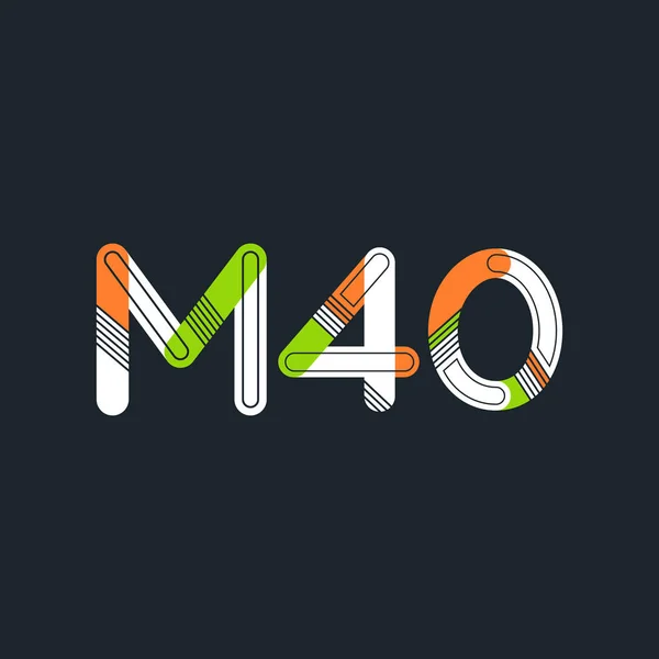 Logotipo da letra e do dígito M40 — Vetor de Stock