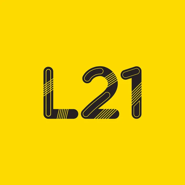 文字と数字のロゴ L21 — ストックベクタ
