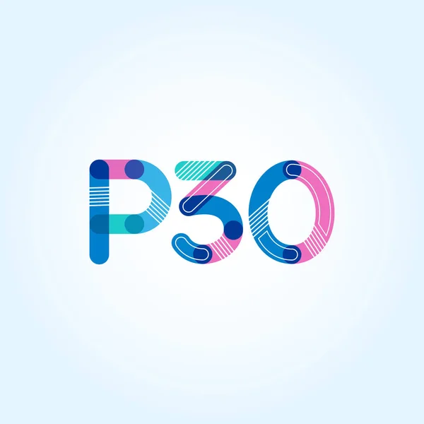 Logotipo de letra y dígito P30 — Vector de stock