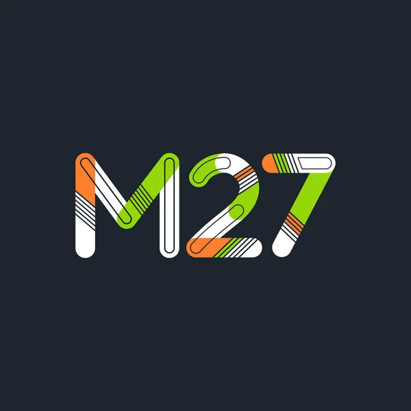 Logotipo da letra e do dígito M27 —  Vetores de Stock