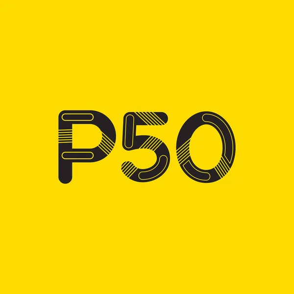 Logotipo da letra e do dígito P50 —  Vetores de Stock