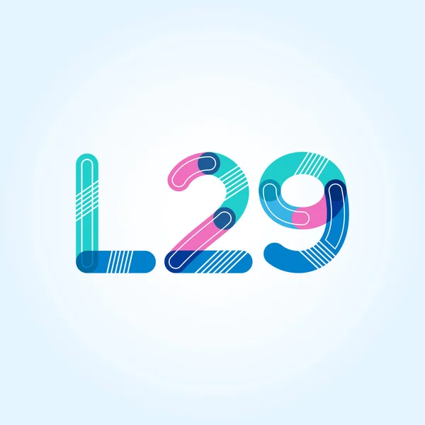Буква и цифра логотип L29 — стоковый вектор