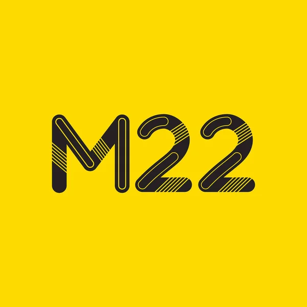 Logotipo de letra y dígito M22 — Vector de stock