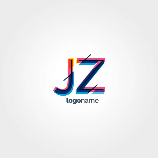 Logo letras multicolor JZ — Vector de stock