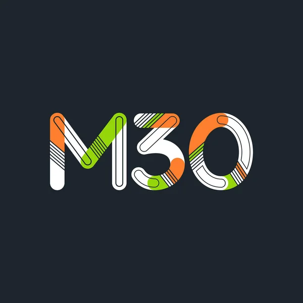 Logotipo de letra y dígito M30 — Vector de stock