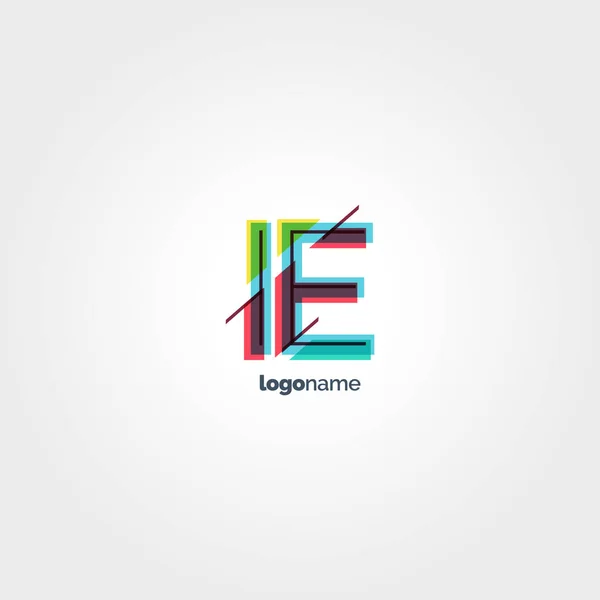 Multicolour mektup logo IE — Stok Vektör