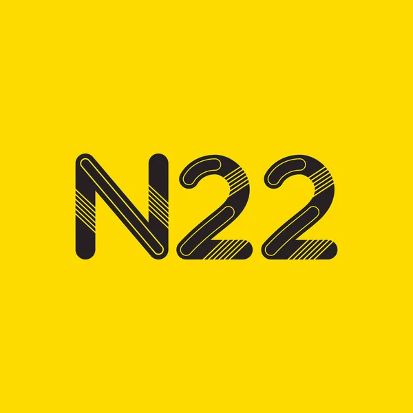 Logotipo de letra y dígito N22 — Vector de stock