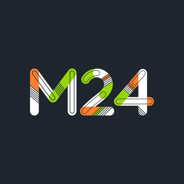 Logotipo de letra y dígito M24 — Vector de stock