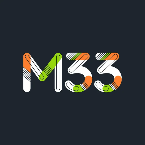 Logotipo de letra y dígito M33 — Vector de stock