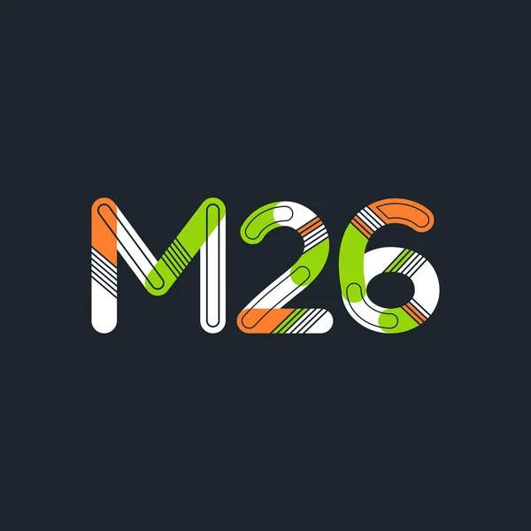 Logotipo de letra y dígito M26 — Vector de stock