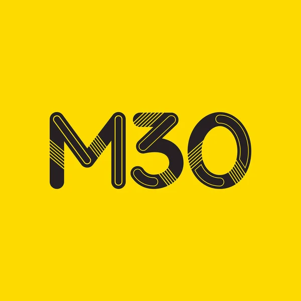 Logotipo de letra y dígito M30 — Vector de stock