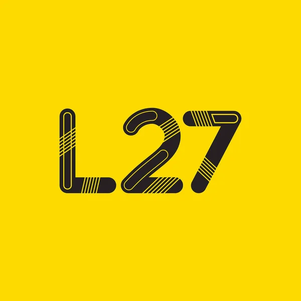 Logotipo de letra y dígito L27 — Vector de stock
