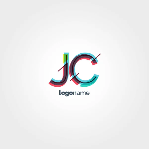 Multicolour letter logo Jc — Stock Vector