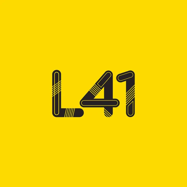 Logotipo de letra y dígito L41 — Vector de stock