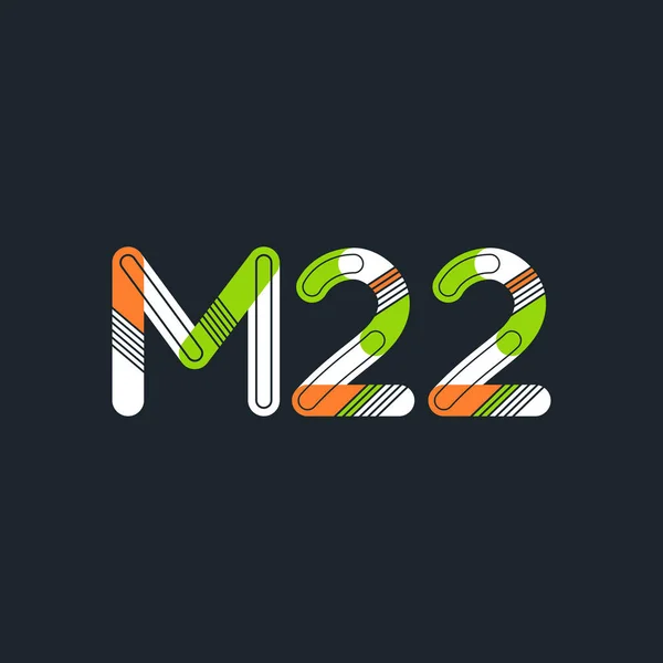 Betű és szám logó M22 — Stock Vector