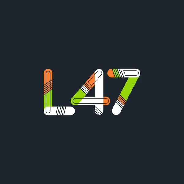 Літери і цифровий логотип L47 — стоковий вектор
