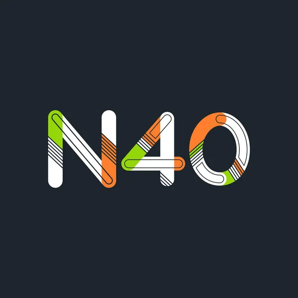 Logotipo de letra y dígito N40 — Vector de stock