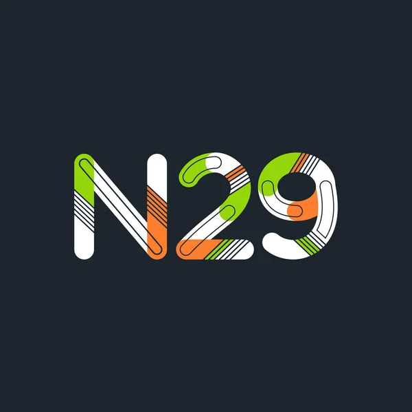 Písmeno a číslice logo N29 — Stockový vektor