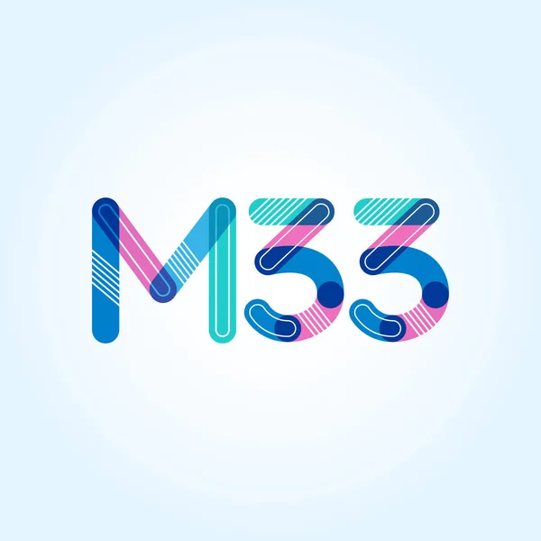 Logotipo de letra y dígito M33 — Vector de stock