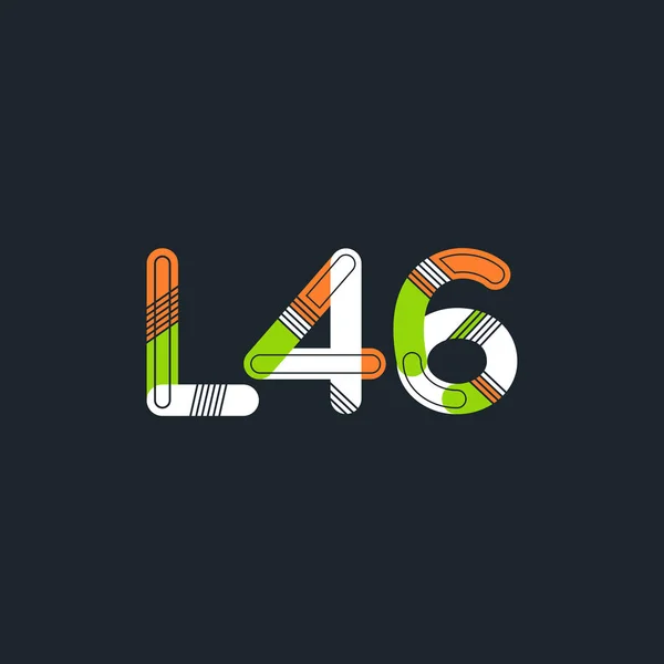 Betű és szám logó L46 — Stock Vector