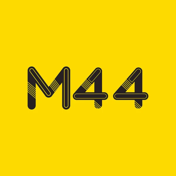 문자와 숫자 로고 M44 — 스톡 벡터