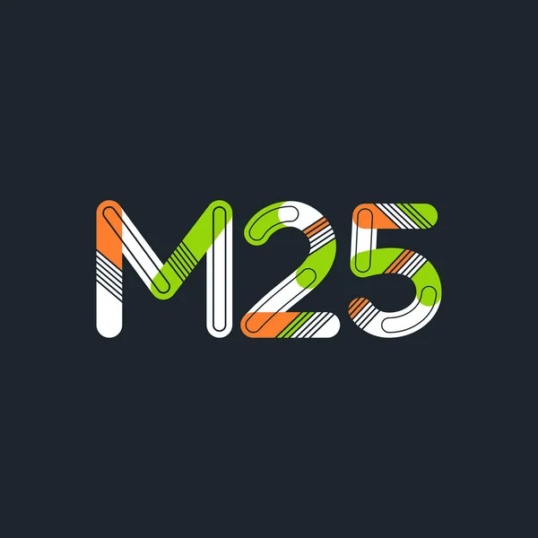 Logotipo de letra y dígito M25 — Vector de stock
